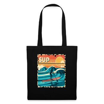 SUP 70s Retro Stand Up Paddling - Paddle Board - Tote Bag - black - Front