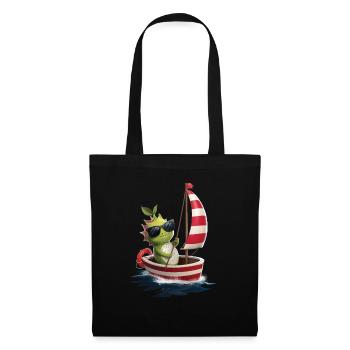 Obst Drachenfrucht Bootfahren Geschenk - Stoffbeutel - Schwarz - Vorne