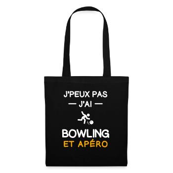 je peux pas j'ai bowling apéro bouliste - Sac en tissu - noir - Devant