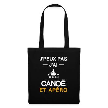 je peux pas j'ai canoë apéro canoéiste - Sac en tissu - noir - Devant