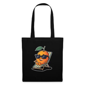 Lustiges Orangenfrucht Geschenk - Stoffbeutel - Schwarz - Vorne