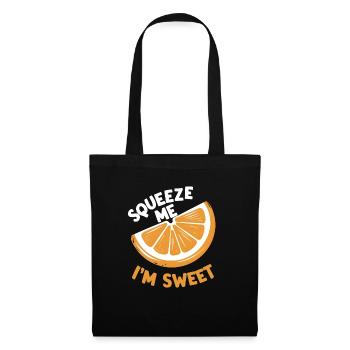 Lustiges Orangenfrucht Geschenk - Stoffbeutel - Schwarz - Vorne