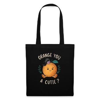 Lustiges Orangenfrucht Geschenk - Stoffbeutel - Schwarz - Vorne