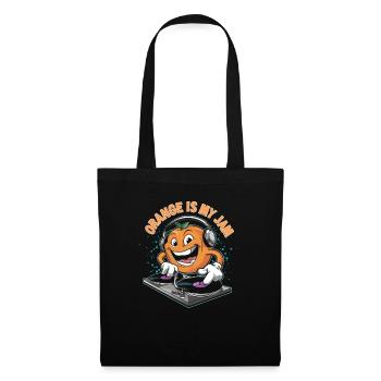 Lustiges Orangenfrucht Geschenk - Stoffbeutel - Schwarz - Vorne