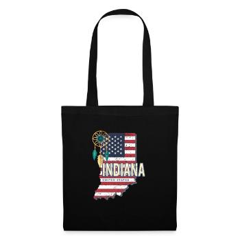 Indiana États-Unis Carte Souvenir - Sac en tissu - noir - Devant