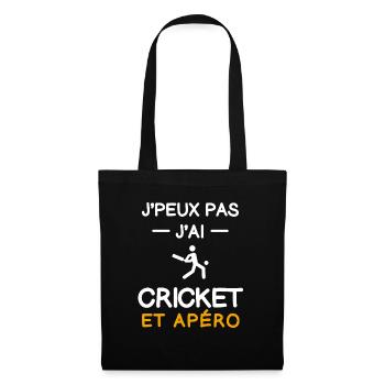 I can't I have cricket aperitif batsman - Tote Bag - black - Front