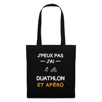 I can't I have Duathlon Aperitif Rider - Stoffbeutel - Schwarz - Vorne