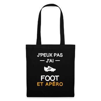 Ich kann nicht Fußballschuhe Aperitif Fußballer - Stoffbeutel - Schwarz - Vorne