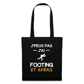 je peux pas j'ai footing apéro coureur - Sac en tissu - noir - Devant
