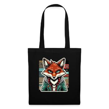 Retro Fox Hipster Design - Tote Bag - black - Front