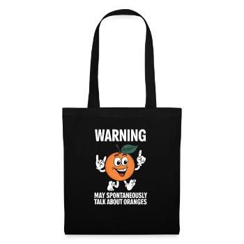Lustiges Orangenfrucht Geschenk - Stoffbeutel - Schwarz - Vorne