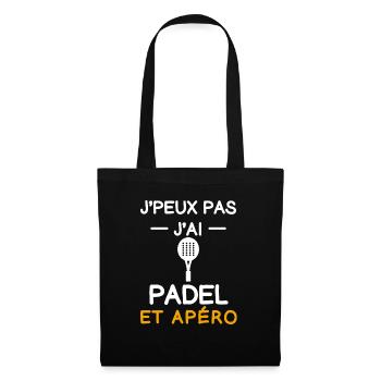 I can't I have padel aperitif padelist - Tote Bag - black - Front