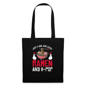 Ramen and K-Pop Merchandise Kawaii Finger Heart - Tote Bag - black - Front