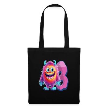 Design de monstre pour les enfants – 3 ans - Sac en tissu - noir - Devant