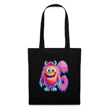Monster-design Für Kinder – Sechs Jahre - Stoffbeutel - Schwarz - Vorne