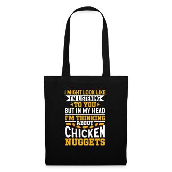 Chicken Nugget Liebhaber Chicken Nuggets - Stoffbeutel - Schwarz - Vorne