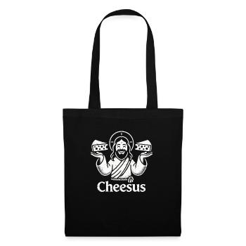 Cheesus Jesus Christian Lustig Käse Liebhaber Glaube - Stoffbeutel - Schwarz - Vorne