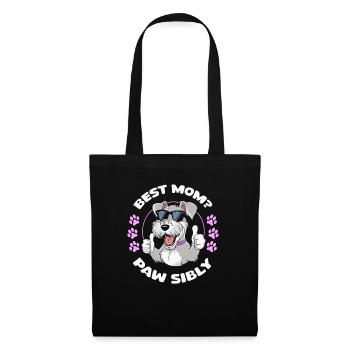 Schnauzer Mutter Meilleure Maman Pawsibly - Sac en tissu - noir - Devant