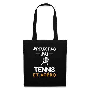 I can't I have tennis racquet aperitif tennisman - Tote Bag - black - Front