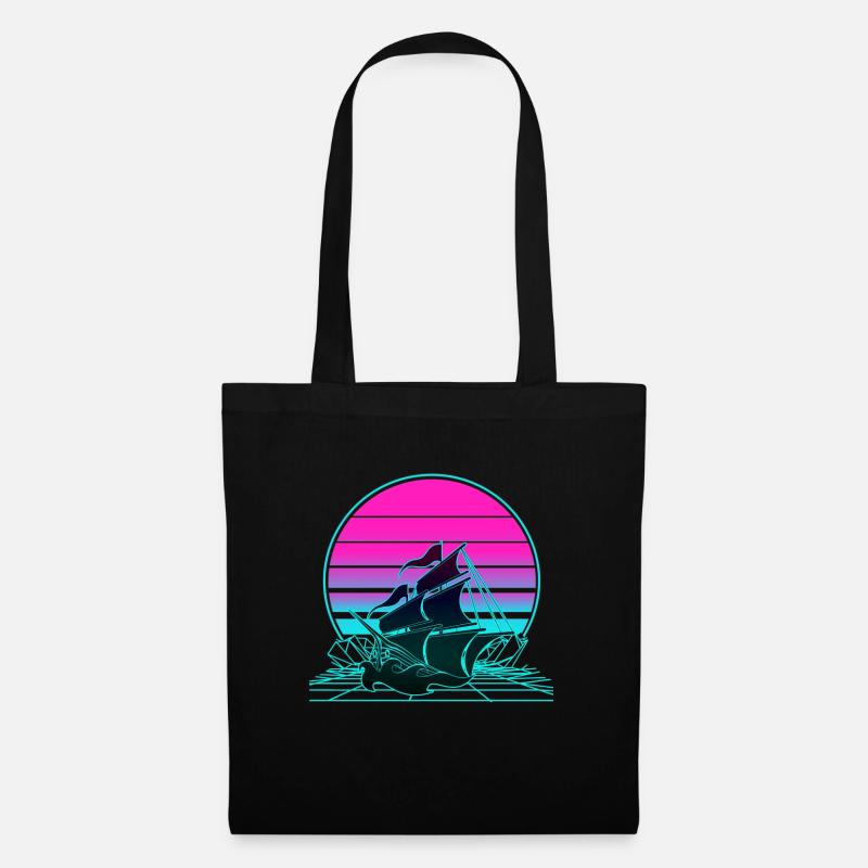 Sunset Pirate Ship - Stoffbeutel - Schwarz