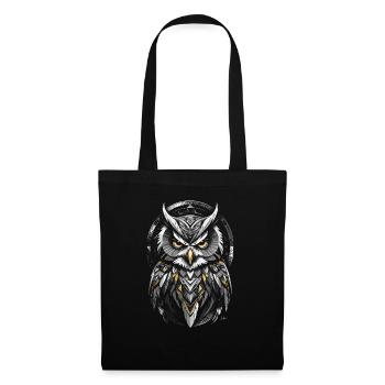 Yellow Owl - Geometric Symbol - Tote Bag - black - Front