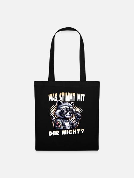 Ich hasse Menschen - Was stimmt denn mit dir nicht - Stoffbeutel - Schwarz