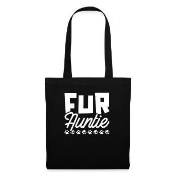 Katze Katzentante Fur Auntie - Stoffbeutel - Schwarz - Vorne