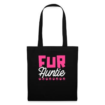 Katze Katzentante Fur Auntie - Stoffbeutel - Schwarz - Vorne