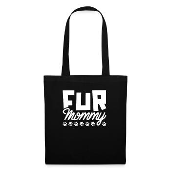 Hund Vierbeiner Hundemama Fur Mommy - Stoffbeutel - Schwarz - Vorne