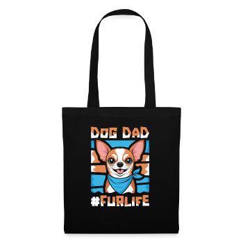 Chihuahua Vater Dog Dad Fur Life - Stoffbeutel - Schwarz - Vorne