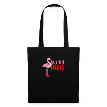 Kaufen Sie The Heels Lustiger rosa Flamingo Vogel Tragen - Stoffbeutel - Schwarz - Vorne