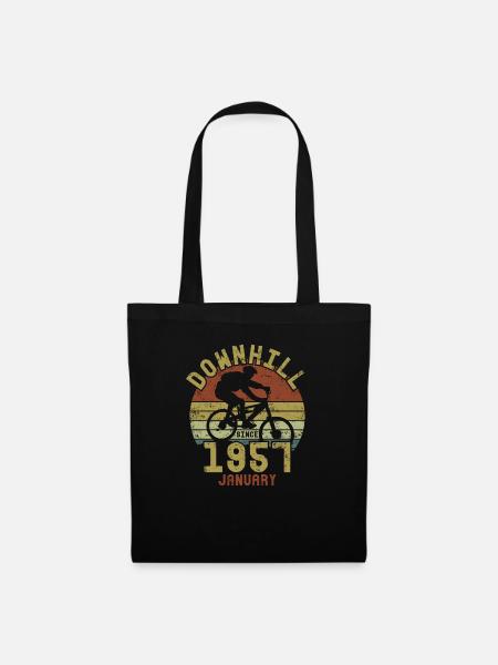 Geburtstag Downhill Fahrrad Bike January 1957 - Stoffbeutel - Schwarz