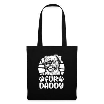Brussels Griffon Hundepapa Fur Daddy - Stoffbeutel - Schwarz - Vorne