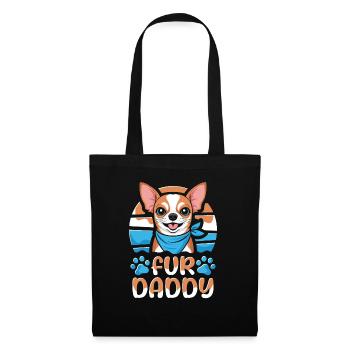 Chihuahua Vater Hundepapa Fur Daddy - Stoffbeutel - Schwarz - Vorne