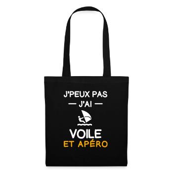 je peux pas j'ai voile apéro planchiste - Sac en tissu - noir - Devant