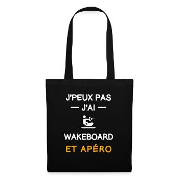 je peux pas j'ai wakeboard apéro wakeboardeur - Sac en tissu - noir - Devant
