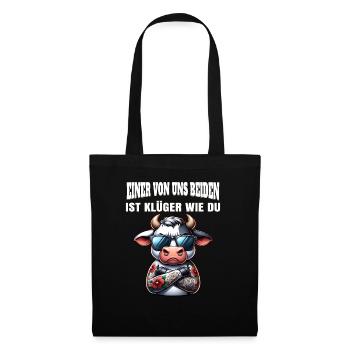 Drôle L’un de nous est plus intelligent que toi - Sac en tissu - noir - Devant