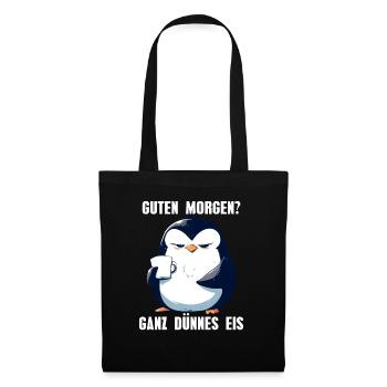 Good morning very thin ice penguin coffee - Tote Bag - black - Front