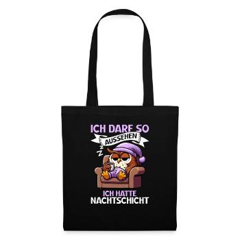 J’ai le droit d’avoir l’air d’avoir un hibou de nuit - Sac en tissu - noir - Devant