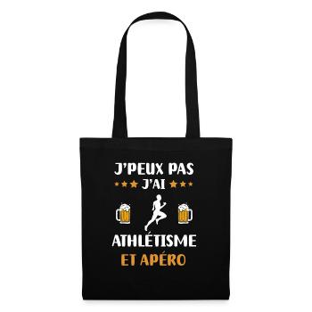 je peux pas j'ai athlétisme courir apéro cadeau - Sac en tissu - noir - Devant