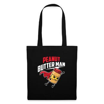 Beurre de cacahuète Homme Gourmand - Sac en tissu - noir - Devant