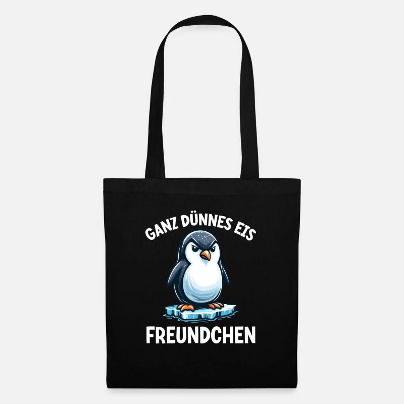 Guten Morgen Ganz Dünnes Eis Freundchen Pinguin - Stoffbeutel - Schwarz