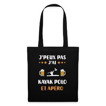 Ich kann nicht Ich Kajak Polo Aperitif Humor Geschenk - Stoffbeutel - Schwarz - Vorne