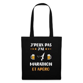 I can't I have marathon aperitif humor gift - Tote Bag - black - Front