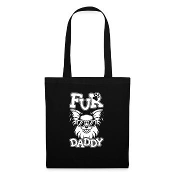 Papillon Chien Papa Pour Papa - Sac en tissu - noir - Devant