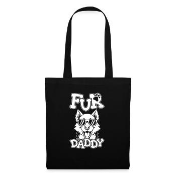 Chien Husky Sibérien Papa Pour Papa - Sac en tissu - noir - Devant
