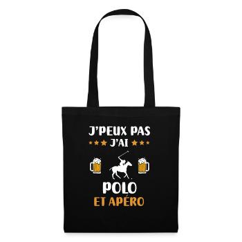 I can't I Polo Aperitif Humor Geschenk - Stoffbeutel - Schwarz - Vorne