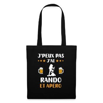 I can't I rando Aperitif Humor Geschenk - Stoffbeutel - Schwarz - Vorne