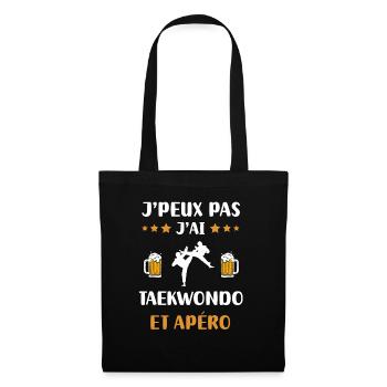 je peux pas j'ai taekwondo apéro humour cadeau - Sac en tissu - noir - Devant