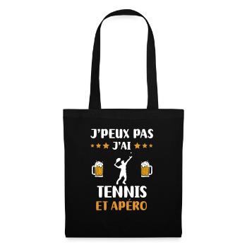 je peux pas j'ai tennis homme apéro humour cadeau - Sac en tissu - noir - Devant
